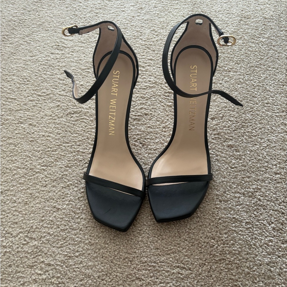 Stuart Weitzman Black Calfskin Heels